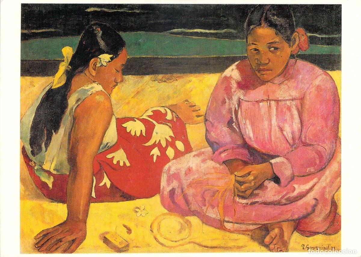 Postales: Postal Arte Paul Gauguin - Mujeres de Tahit&iacute; en la Playa