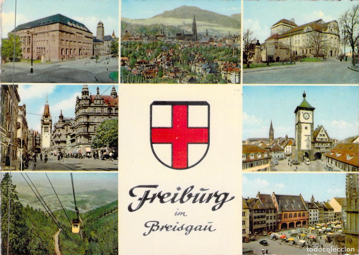 Postales: Postal de Freiburg im Breisgau, Alemania - Vistas M&uacute;ltiples y Escudo