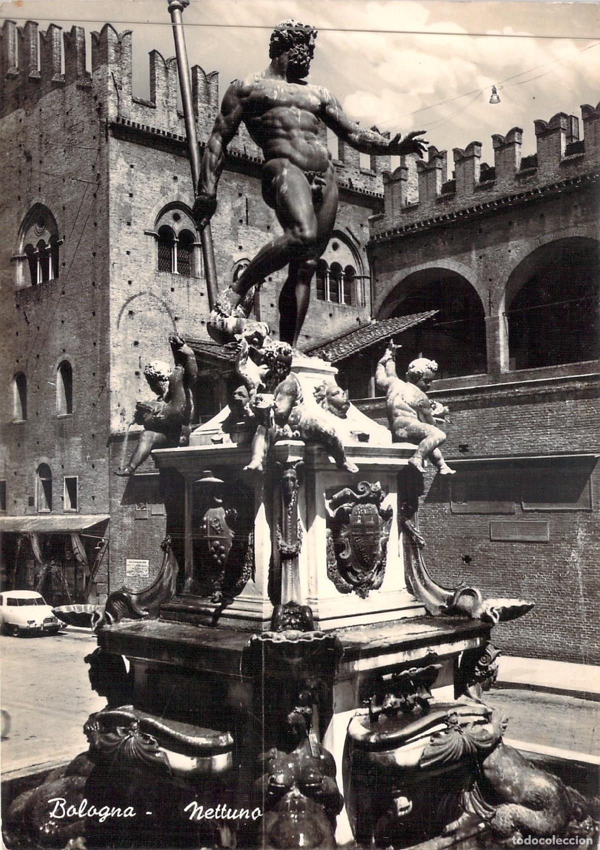 Postales: Postal de la Fuente de Neptuno en Bolonia, Italia
