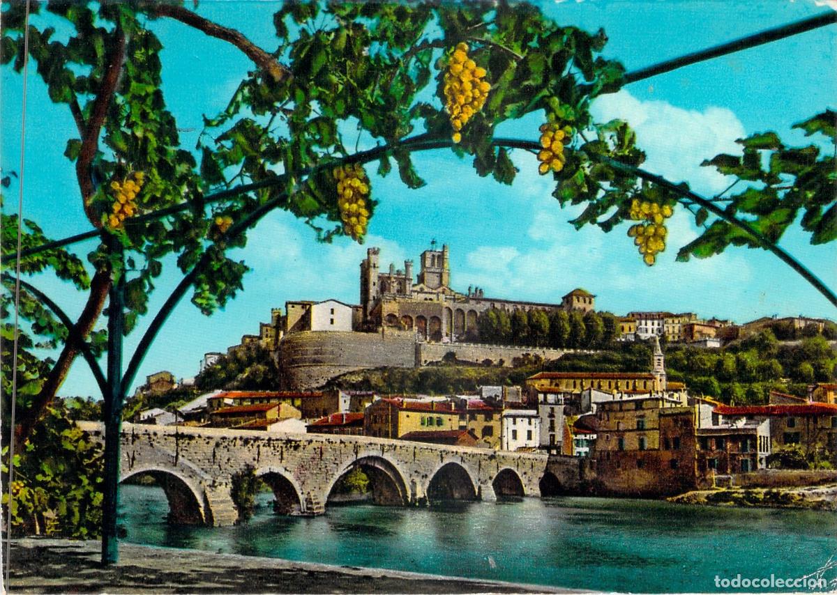 Postales: Postal de B&eacute;ziers: Catedral de Saint-Nazaire y el R&iacute;o Orb