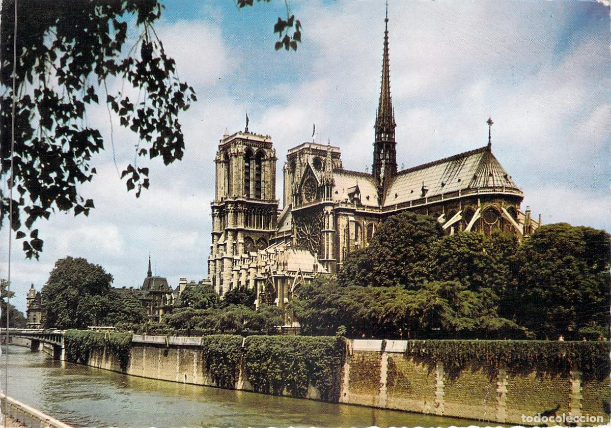 Postales: Postal de la Catedral de Notre-Dame y el R&iacute;o Sena en Par&iacute;s