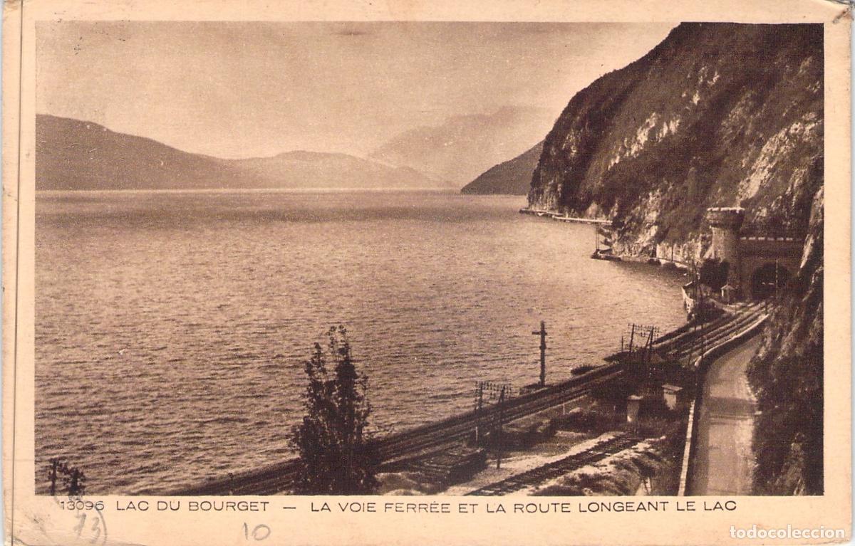 Postales: Postal Lac du Bourget Saboya Ferrocarril y Carretera Francia