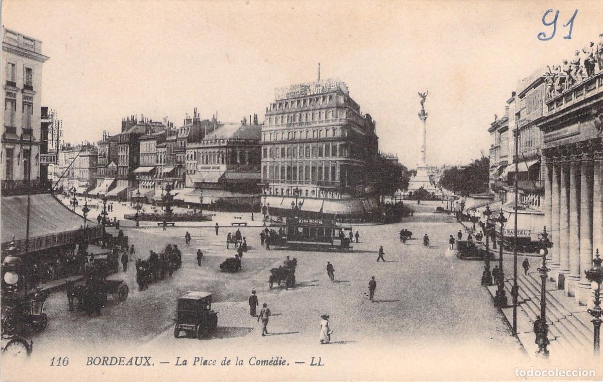 Postales: Postal de la Plaza de la Comedia en Burdeos, Francia