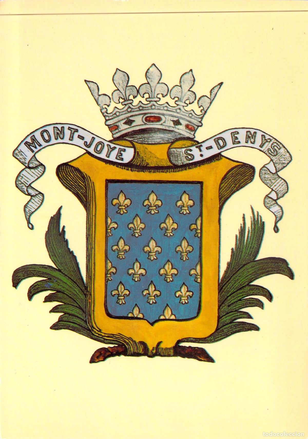 Postales: Postal Escudo de Armas de Francia con Flor de Lis y Lema Saint-Denis