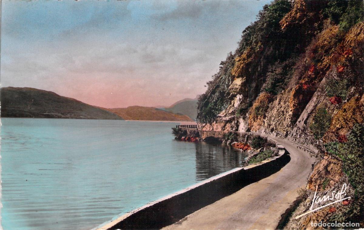 Cartoline: Postal de La Corniche y el Lago del Bourget, Saboya, Francia