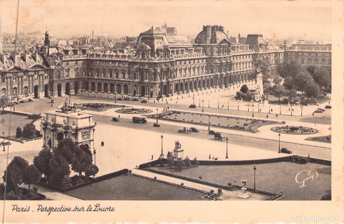 Cartoline: Postal de la perspectiva sobre el Palacio del Louvre en Par&iacute;s