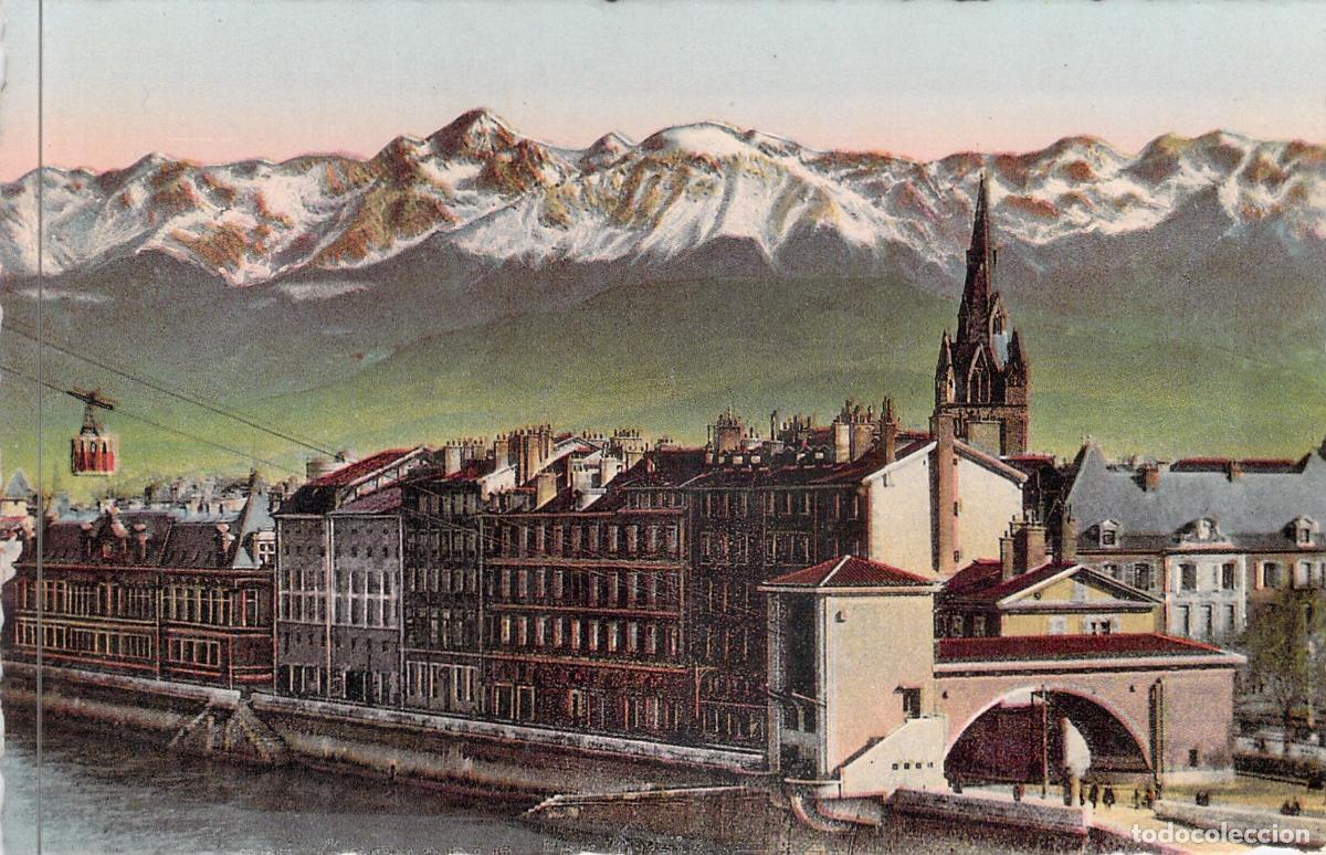Postales: Postal de Grenoble: Los Muelles, el Telef&eacute;rico y los Alpes