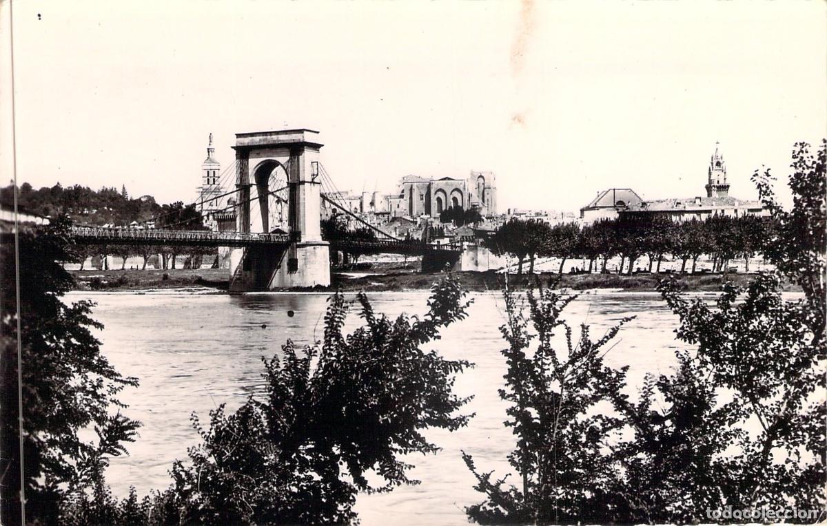 Postkarten: Postal de Avignon, Francia: Vista del Puente Colgante