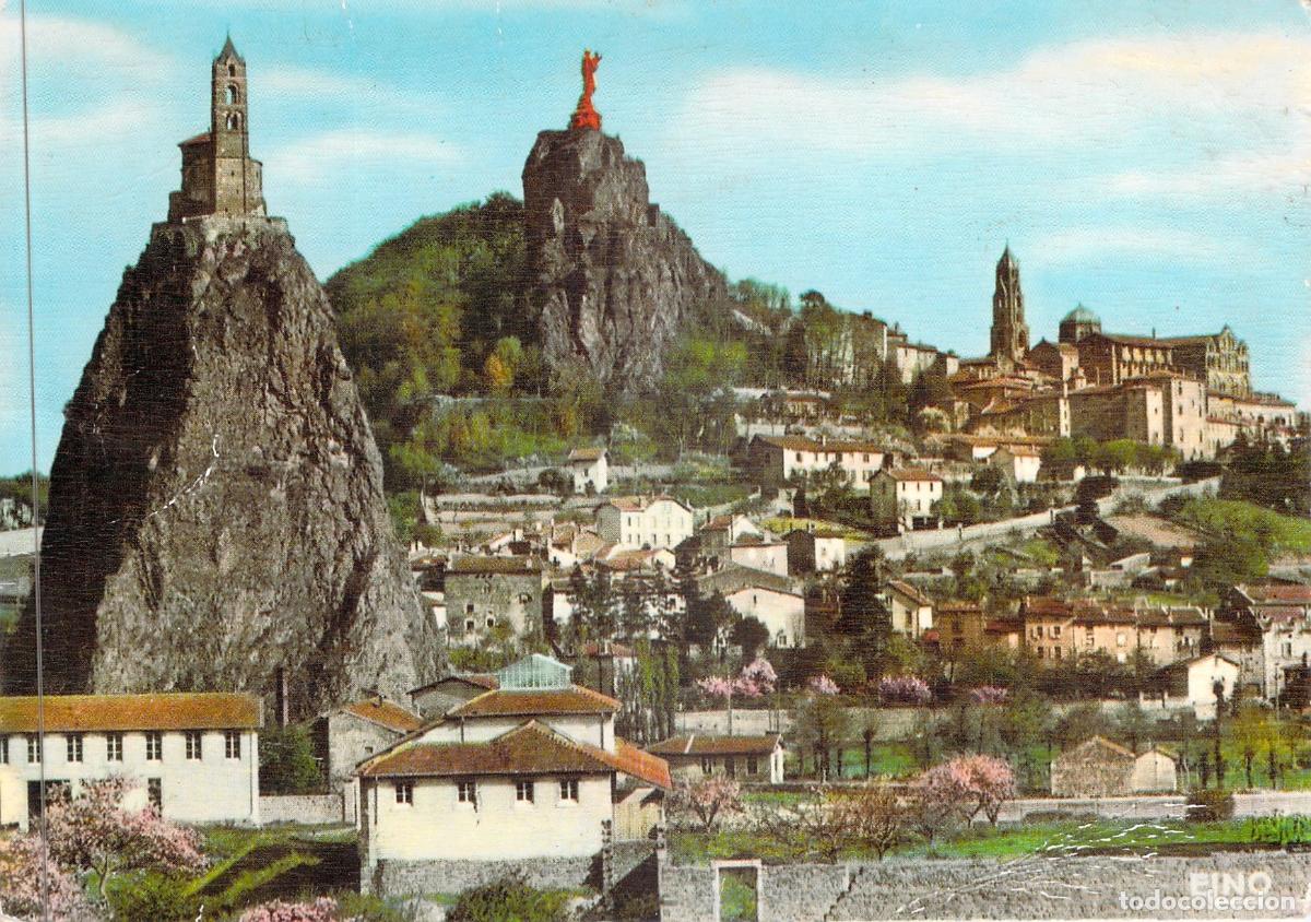Postales: Postal de Le Puy-en-Velay con el Rocher d'Aiguilhe y la Catedral