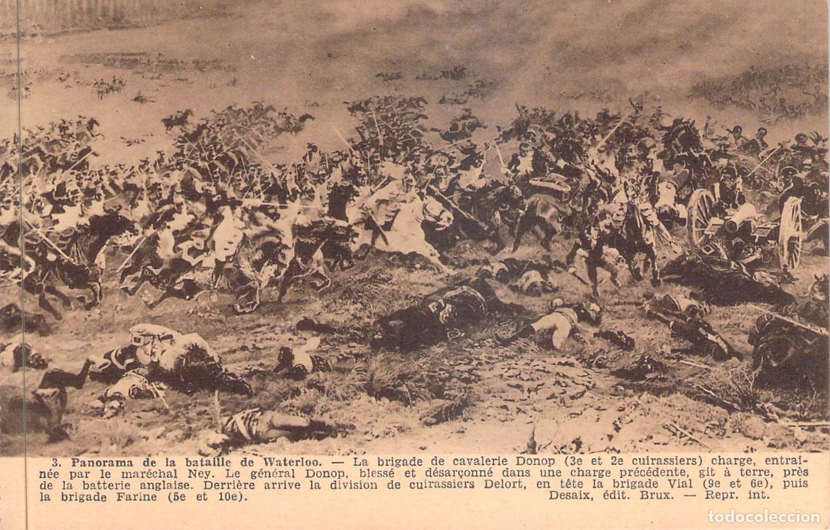 Postales: Postal Panorama de la Batalla de Waterloo Caballer&iacute;a Donop