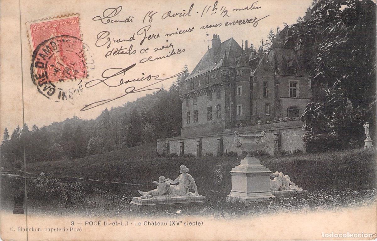 Postales: Postal del Castillo de Poc&eacute;, Indre-et-Loire, Francia