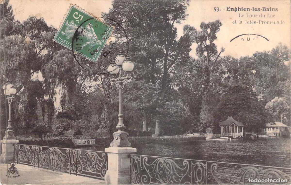 Postales: Postal de Enghien-les-Bains: El Tour du Lac y la Jet&eacute;e-Promenade