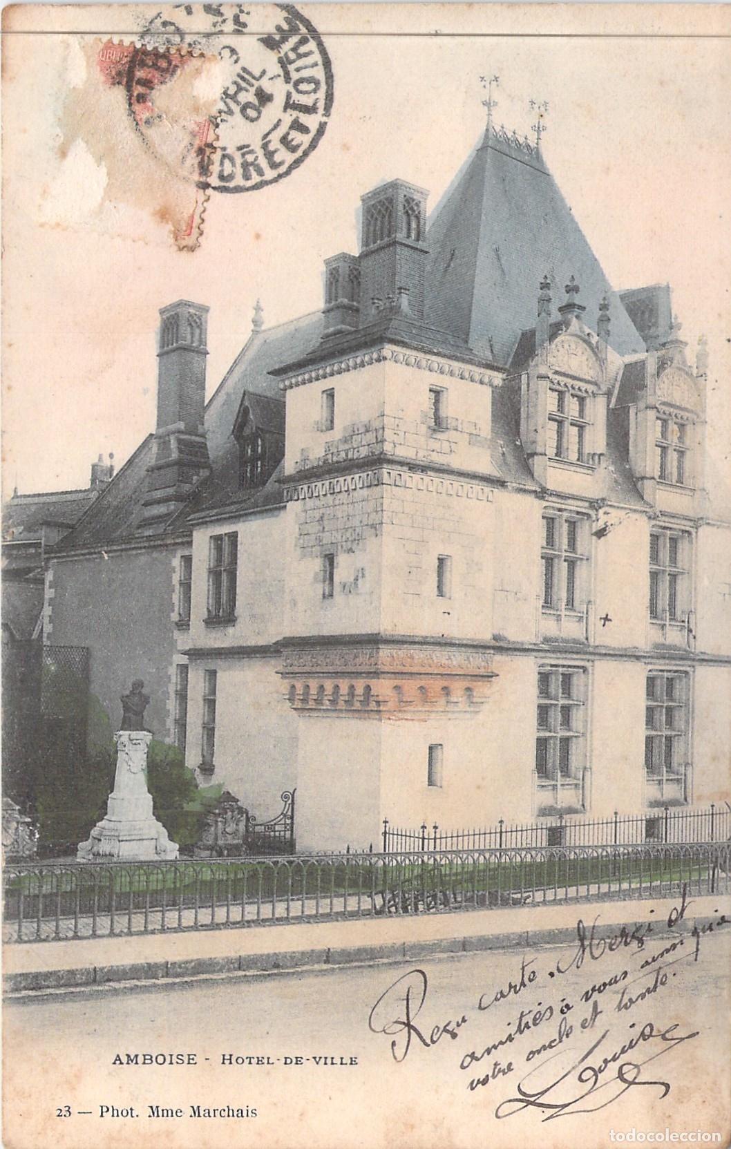 Cartoline: Postal de Amboise - H&ocirc;tel de Ville, Francia - Arquitectura Hist&oacute;rica