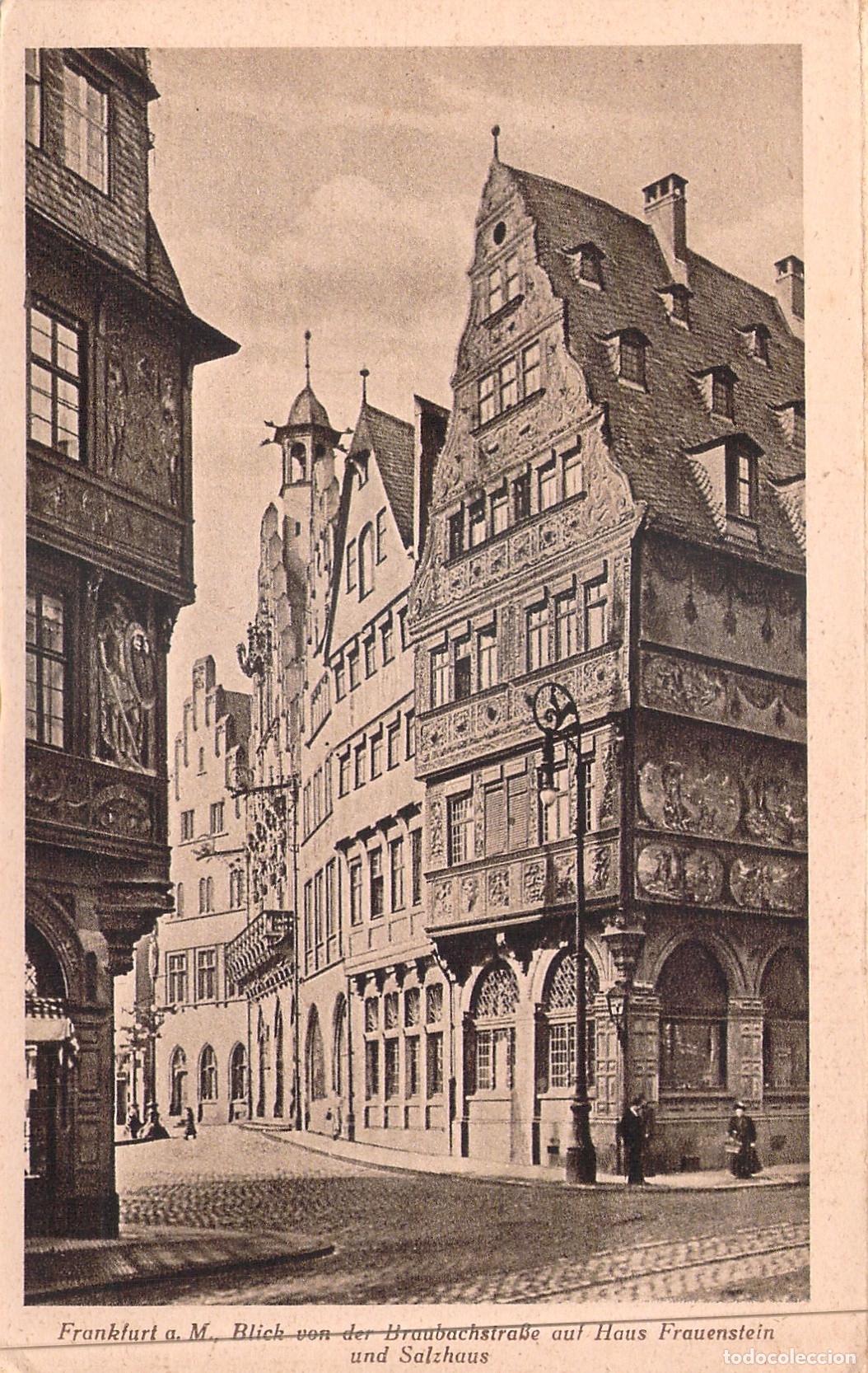 Postkarten: Postal de Frankfurt, Vista de Haus Frauenstein y Salzhaus