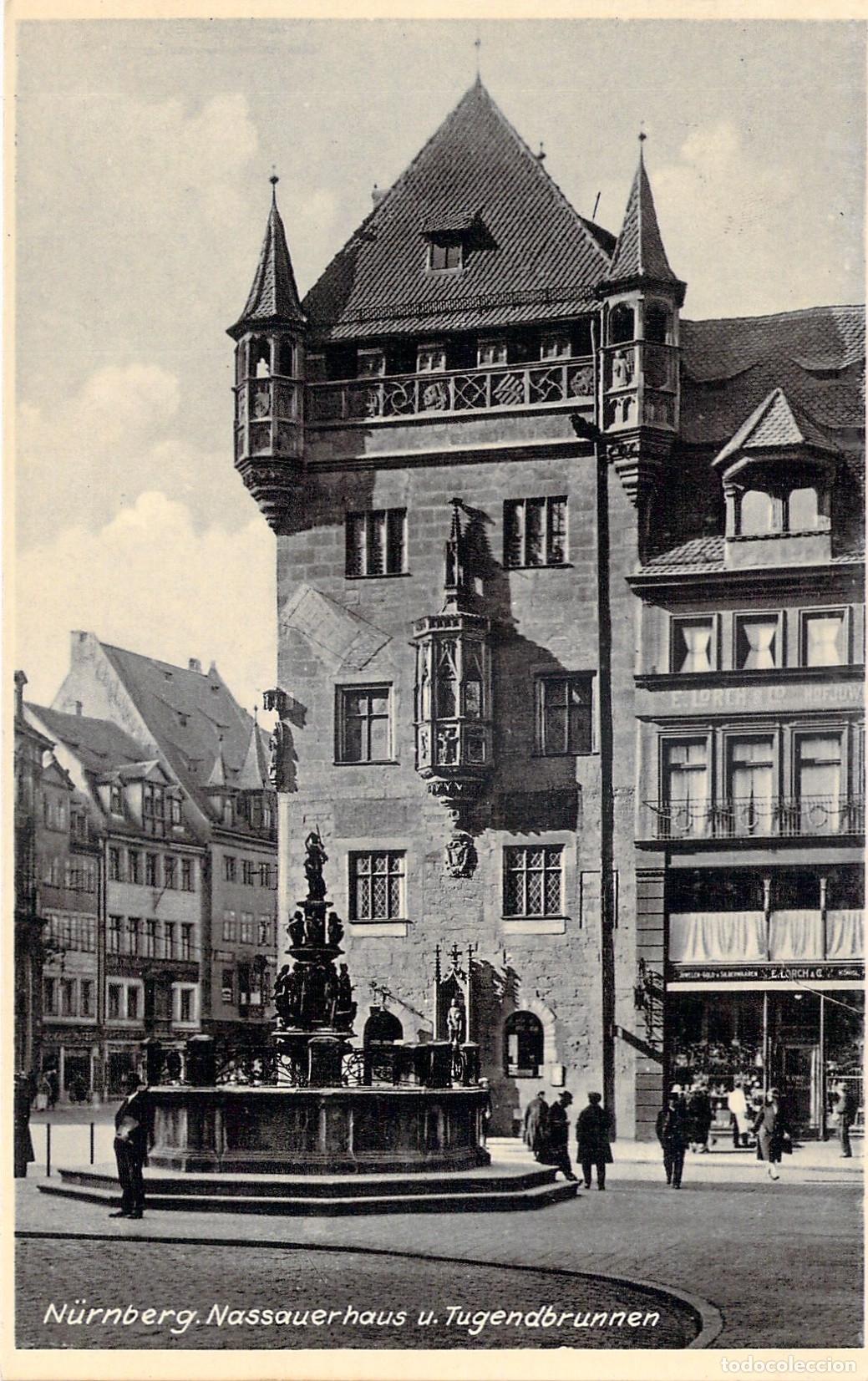 Postales: Postal de Nuremberg: Nassauerhaus y Fuente de la Virtud