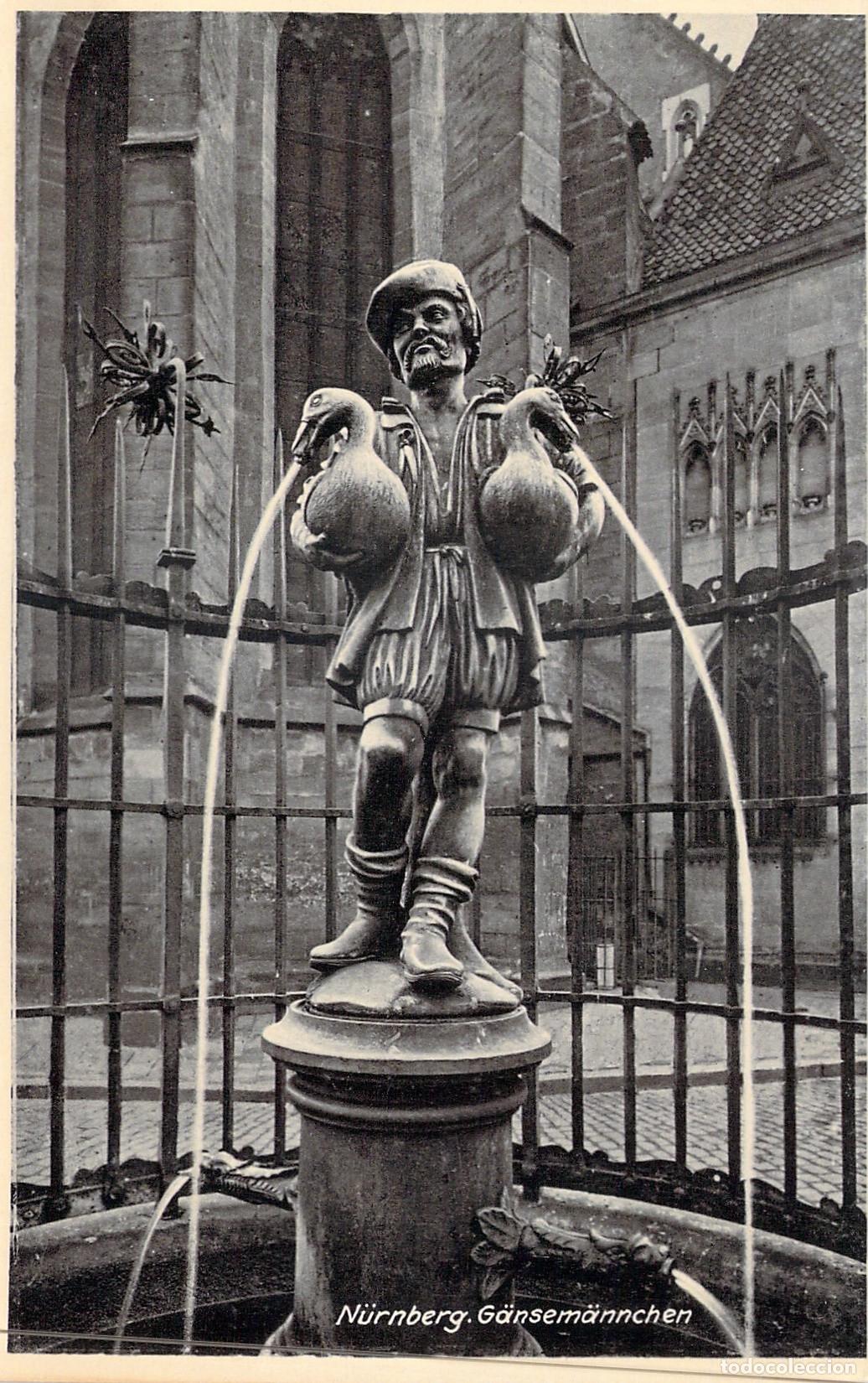 Postales: Postal Fuente G&auml;nsem&auml;nnchen en N&uacute;remberg, Alemania