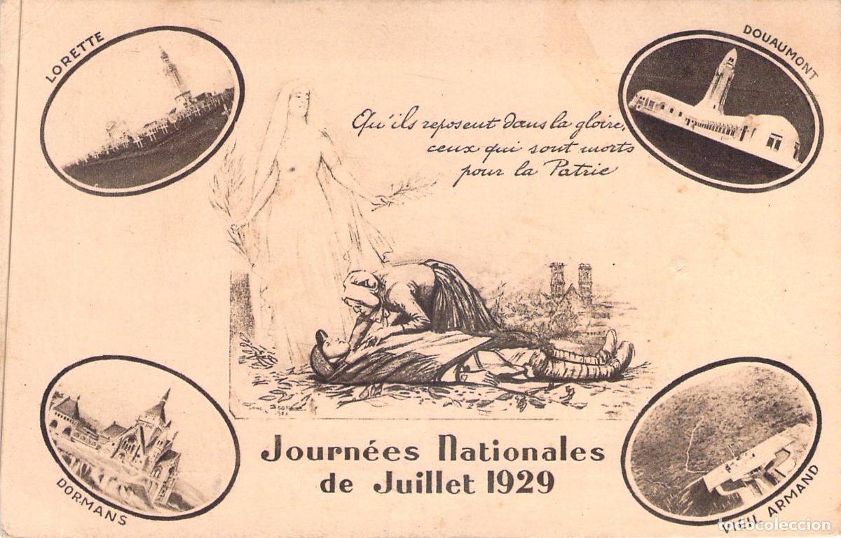 Postais: Postal Jornadas Nacionales Julio 1929 Monumentos de Guerra Francia
