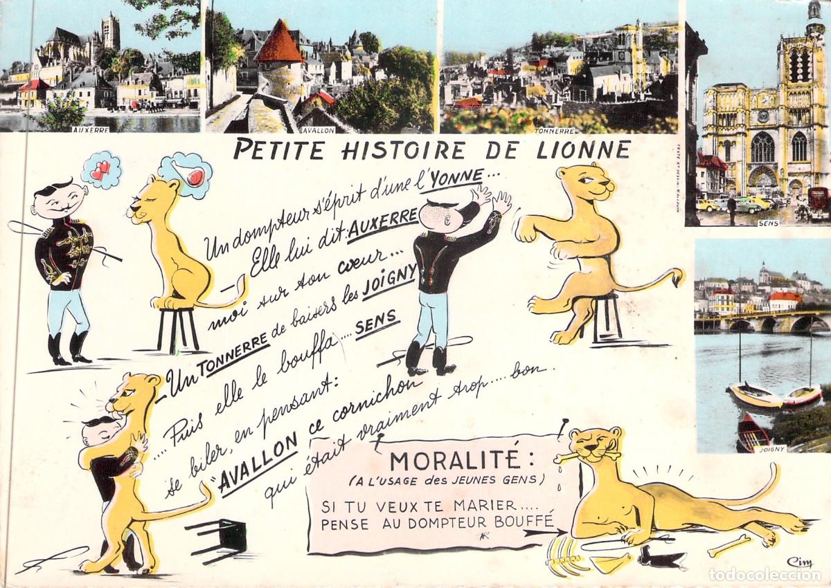 Postkarten: Postal Humor&iacute;stica Petite Histoire de Lionne, Departamento de Yonne