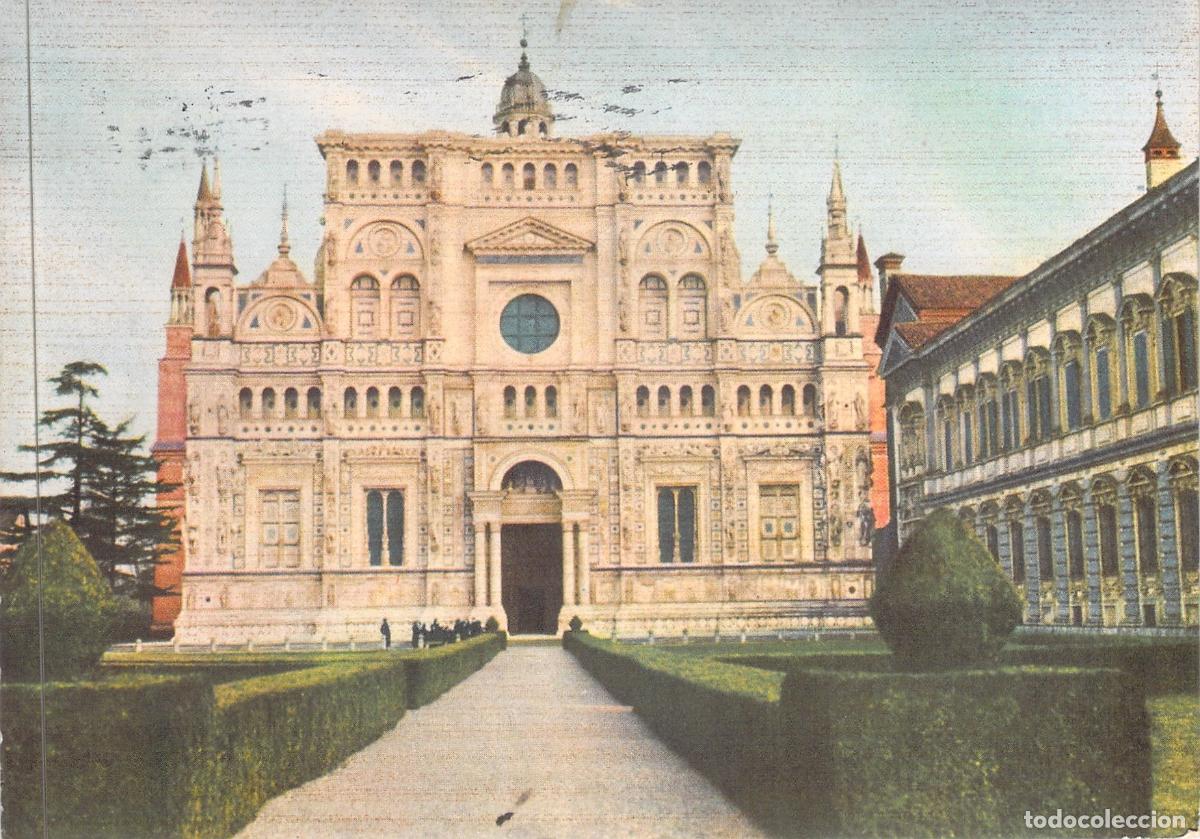 Postales: Postal de la Cartuja de Pav&iacute;a con Publicidad de B&aacute;lsamo Doloderm