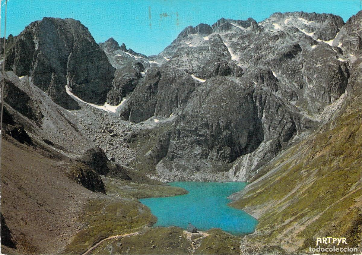 Postales: Postal de los Pirineos Lac d'Ilh&eacute;ou y Pic Arrout Cauterets Francia