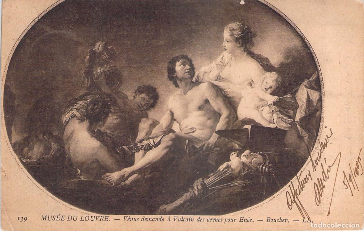Postales: Postal de Arte Museo del Louvre Venus y Vulcano por Boucher