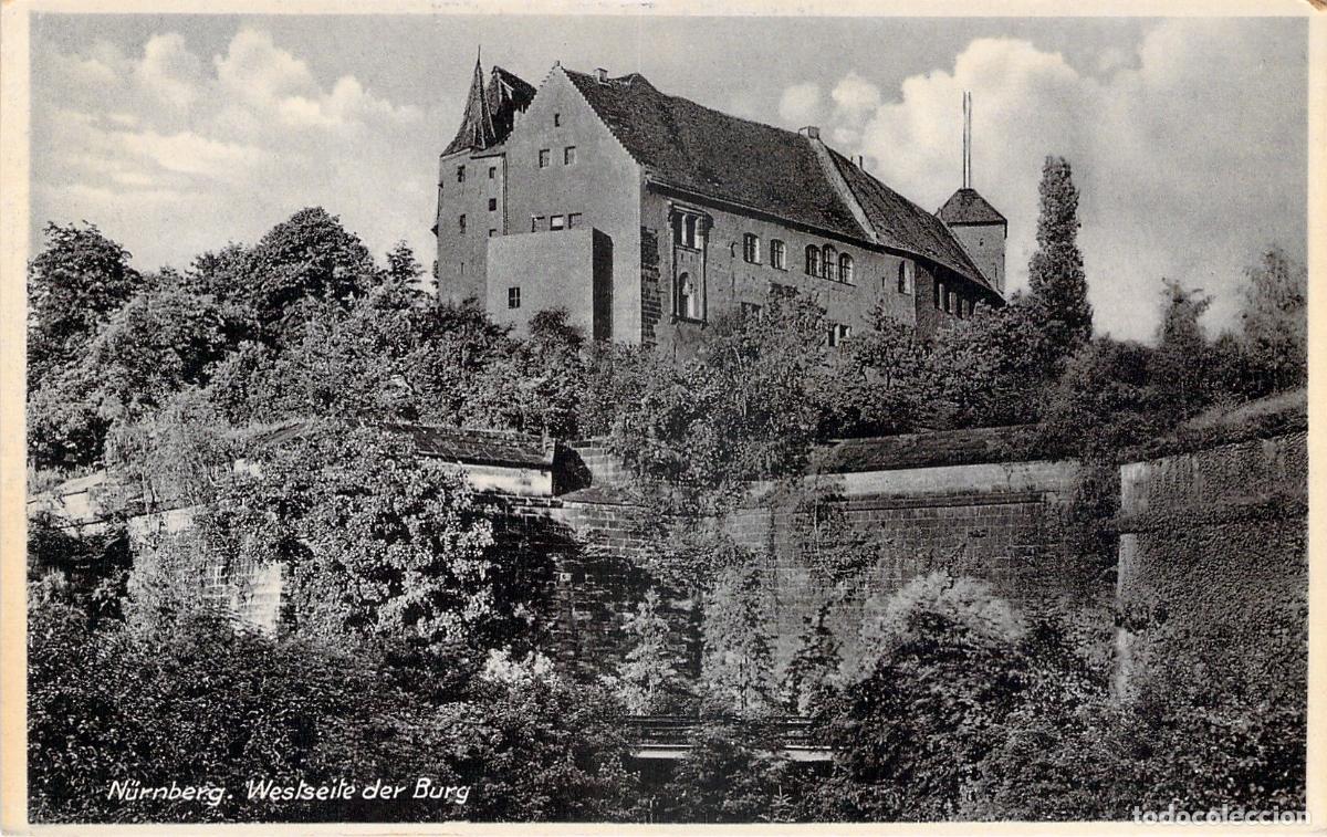 Postales: Postal de la Fachada Oeste del Castillo de N&uacute;remberg, Alemania