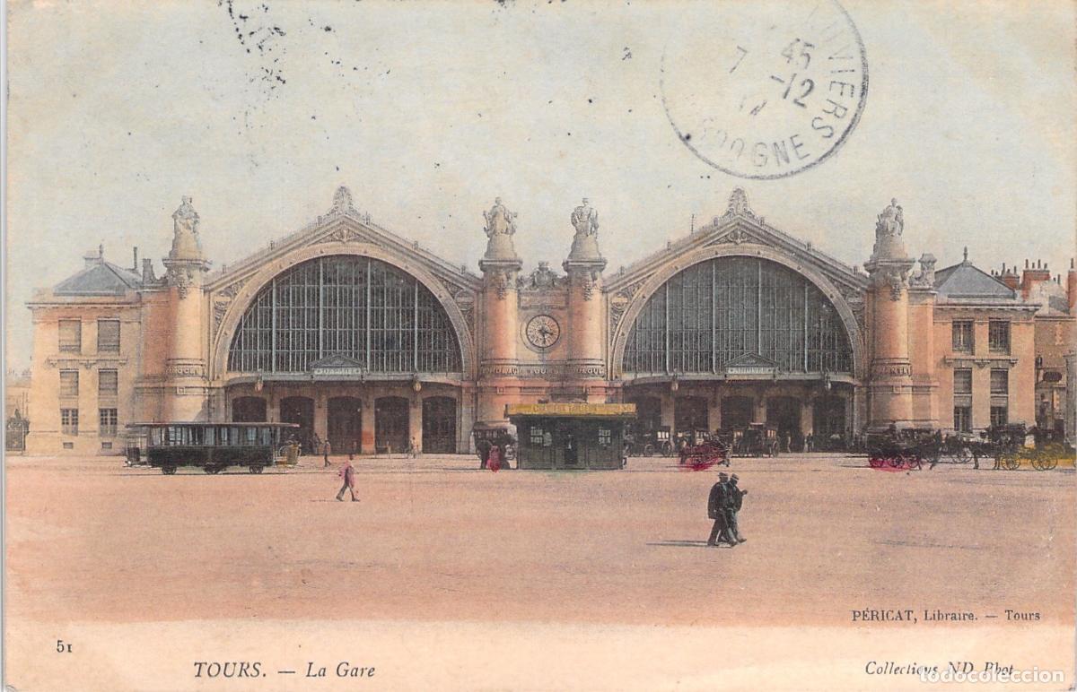 Postales: Postal de la Estaci&oacute;n de Tren de Tours, Francia