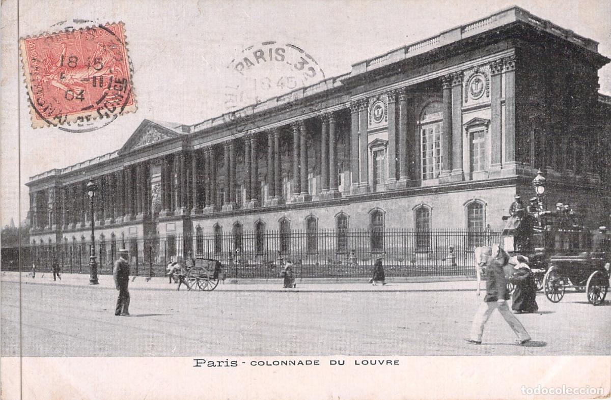 Postales: Postal de la Columnata del Museo del Louvre en Par&iacute;s, Francia