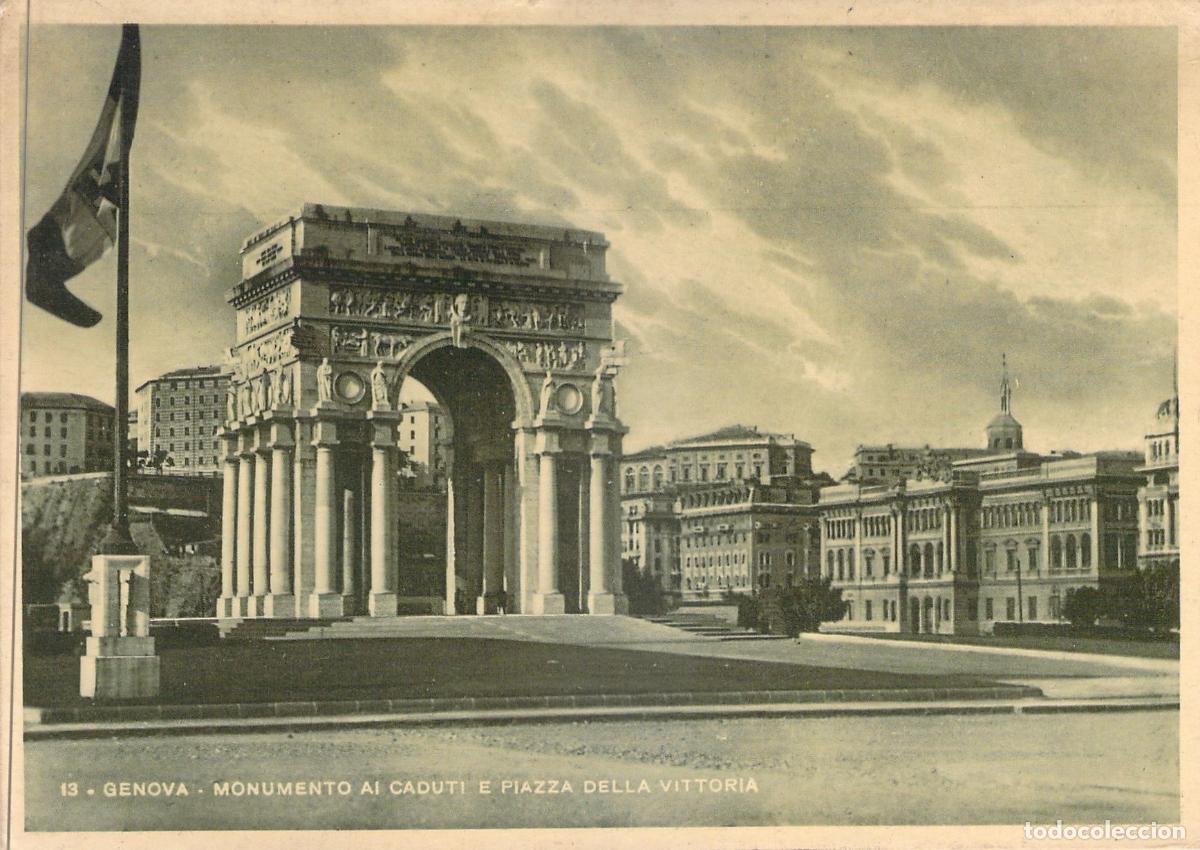 Postales: Postal de G&eacute;nova: Monumento a los Ca&iacute;dos y Plaza de la Victoria