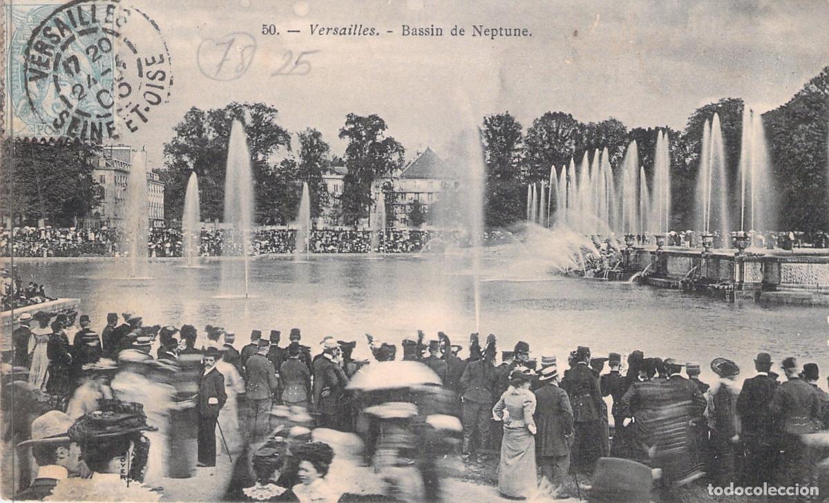 Cartoline: Postal de la Fuente de Neptuno en Versalles, Francia