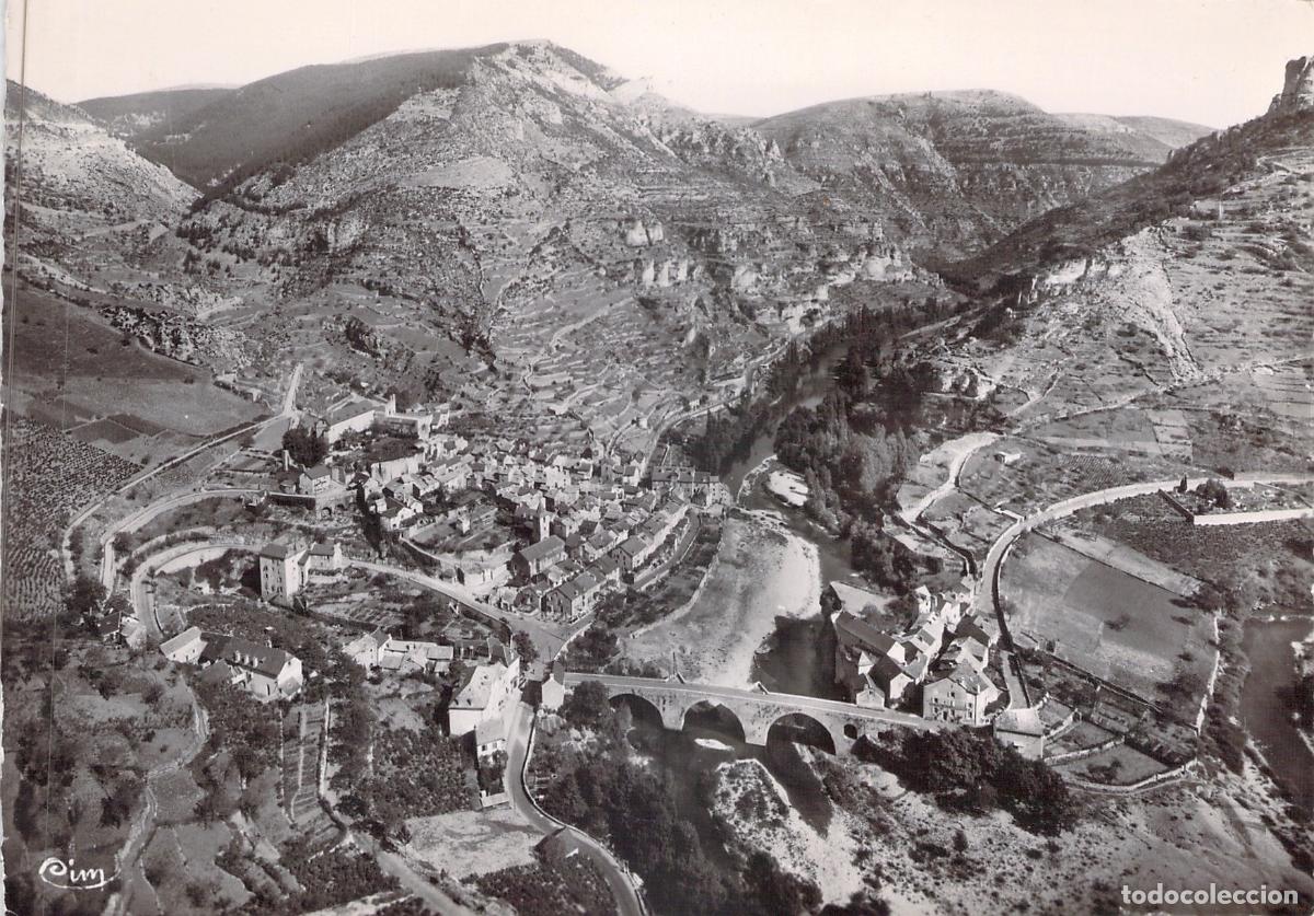 Cartoline: Postal de Sainte-Enimie Loz&egrave;re Francia Vista A&eacute;rea General