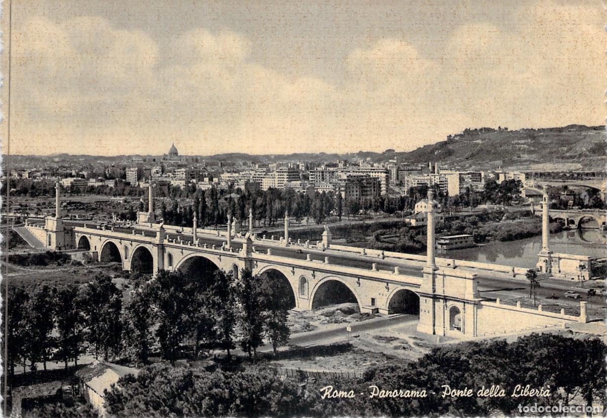 Cartoline: Postal de Roma: Panor&aacute;mica del Puente de la Libertad