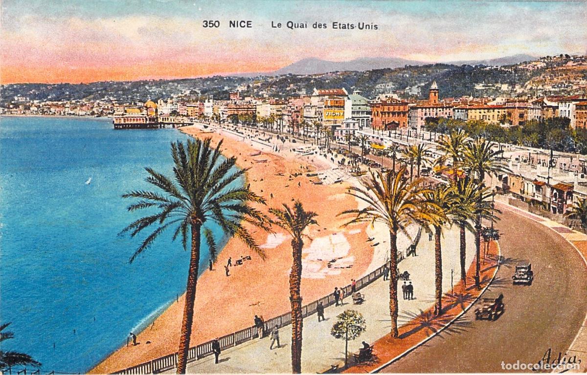 Postales: Postal de Niza: Paseo Quai des &Eacute;tats-Unis y Costa Azul