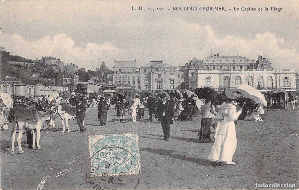 Postales: Postal de Boulogne-sur-Mer: El Casino y la Playa
