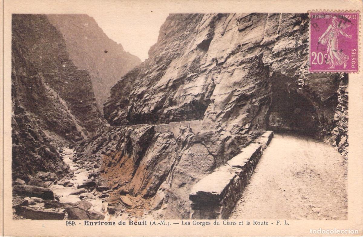 Postales: Postal de las Gorges du Cians y Carretera en Beuil, Alpes Mar&iacute;timos