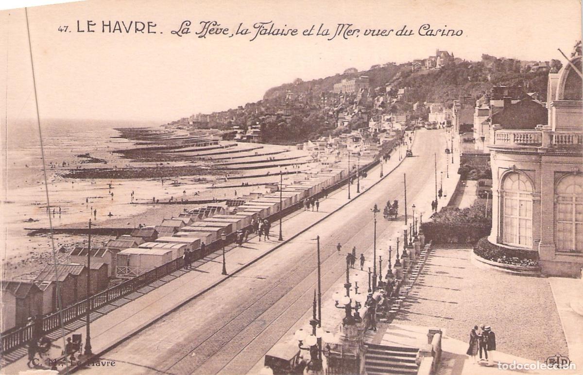 Postales: Postal de Le Havre: La H&egrave;ve, el Acantilado y el Mar desde el Casino