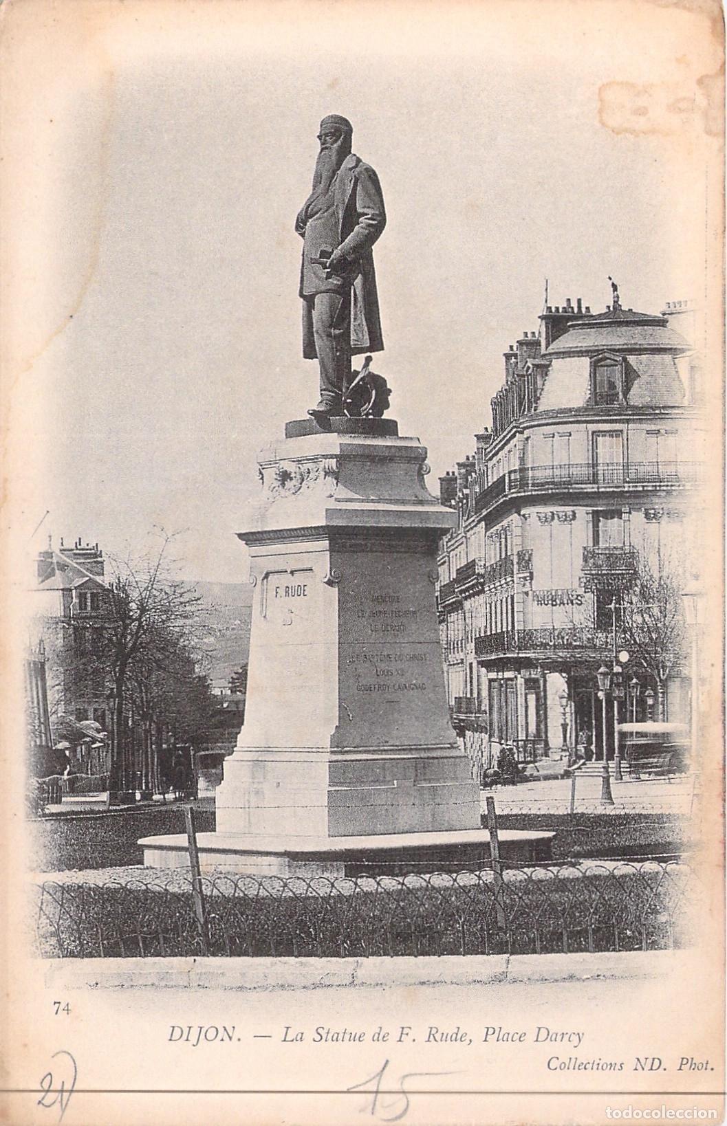 Postales: Postal de la Estatua de F. Rude en Place Darcy, Dijon