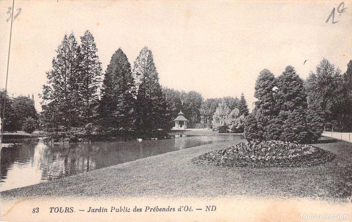Postales: Postal de Tours, Jard&iacute;n P&uacute;blico de las Pr&eacute;bendes d'O&eacute;, Francia