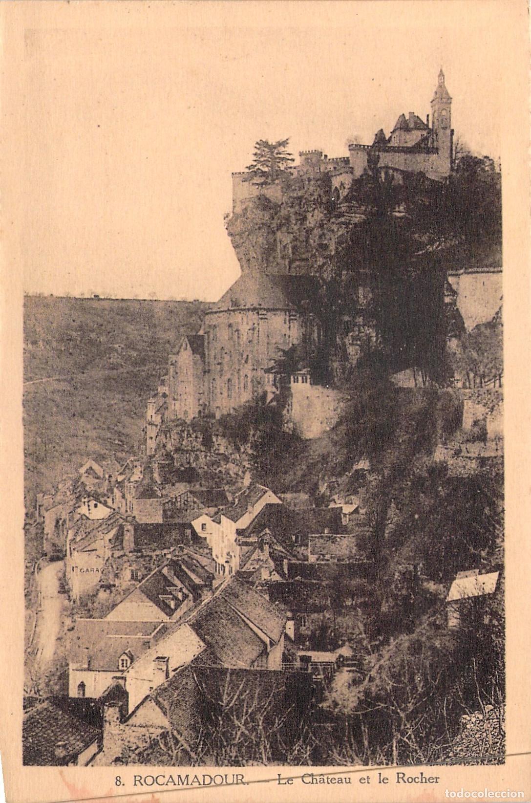 Postales: Postal de Rocamadour: El Castillo y la Roca, Francia