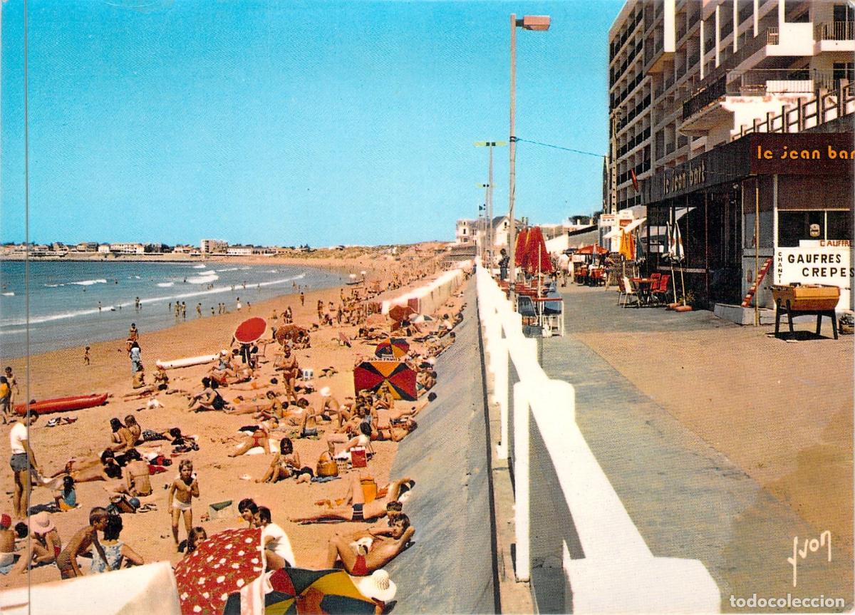 Postales: Postal de la Playa de Saint-Gilles-Croix-de-Vie, Vend&eacute;e, Francia