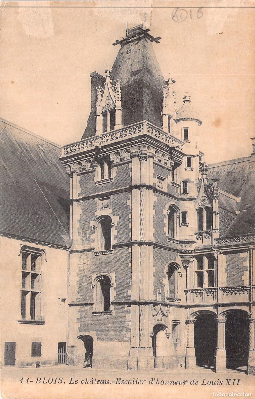 Postales: Postal del Castillo de Blois: Escalera de Honor de Luis XII