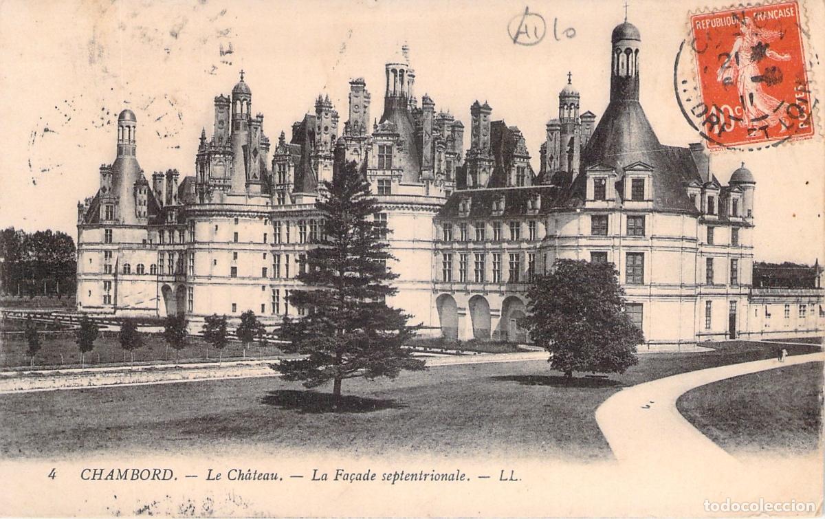 Postales: Tarjeta Postal del Castillo de Chambord, Fachada Septentrional, Francia