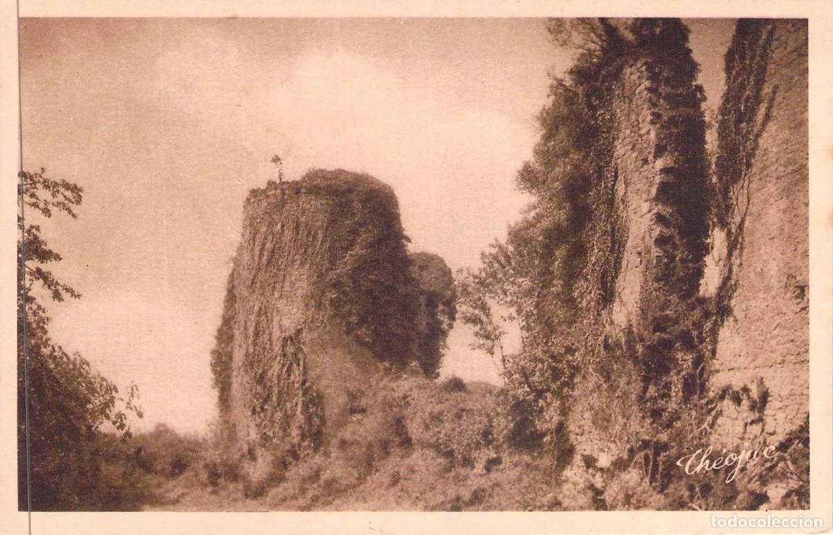 Postales: Postal de las Ruinas del Castillo en Les Salles-Lavauguyon, Francia