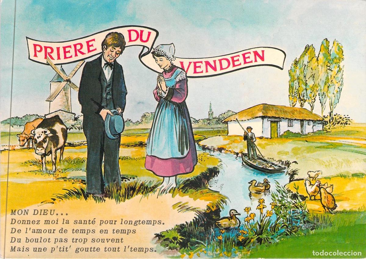 Postales: Postal Ilustrada Oraci&oacute;n del Vendeano Francia Folclore Humor&iacute;stico