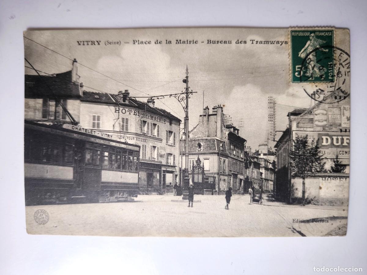 Postales: Antigua postal francesa. Vitry Seine. Tranv&iacute;a. Principios siglo XX. Perrota.