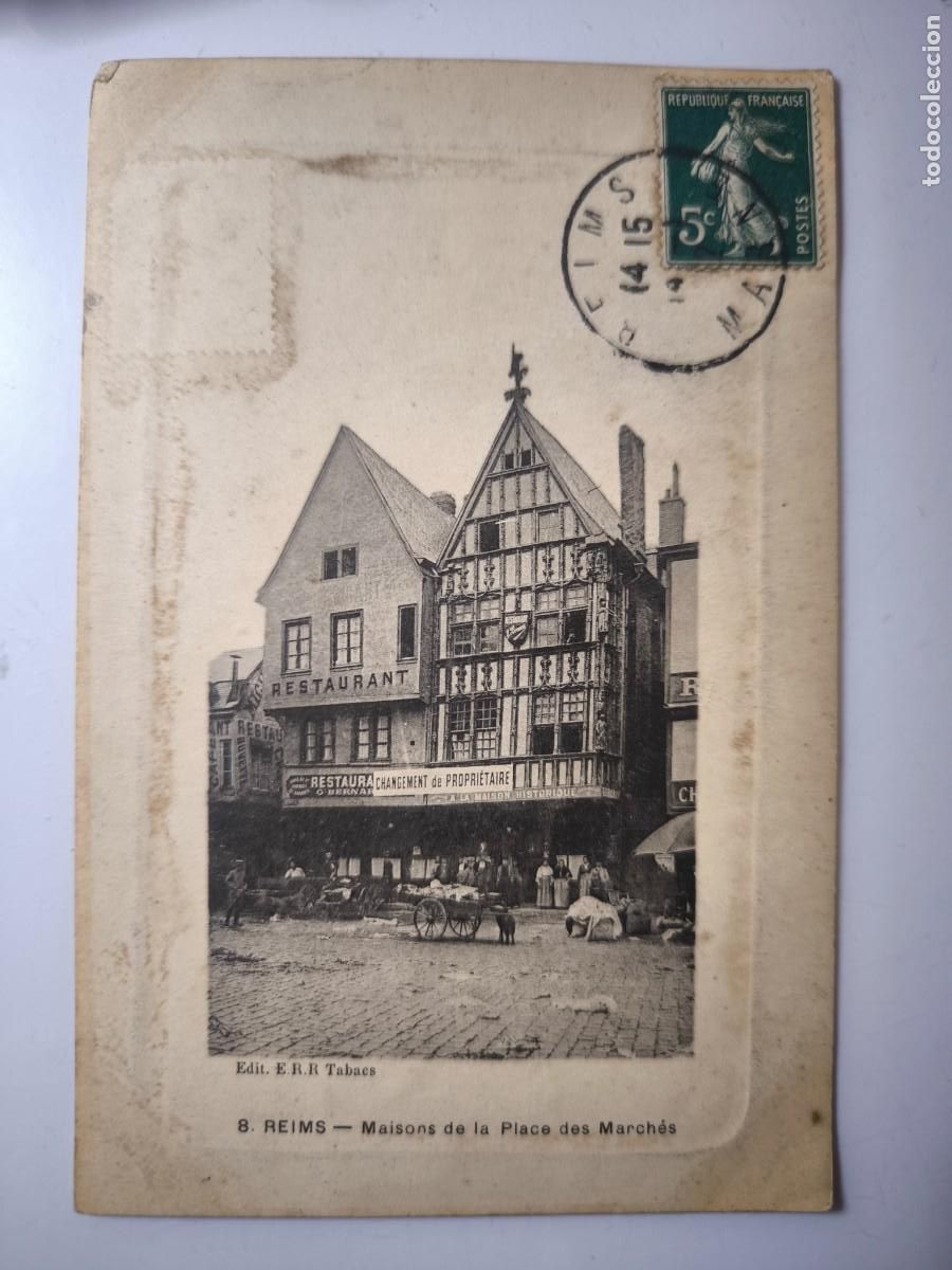 Postales: Antigua postal francesa. Reims. Principios siglo XX. Francia.