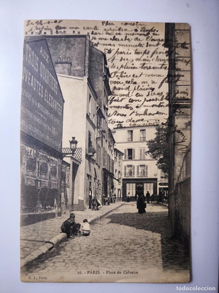 Postales: Antigua postal francesa. Par&iacute;s. Place du Calvaire. Principios siglo XX. Francia.