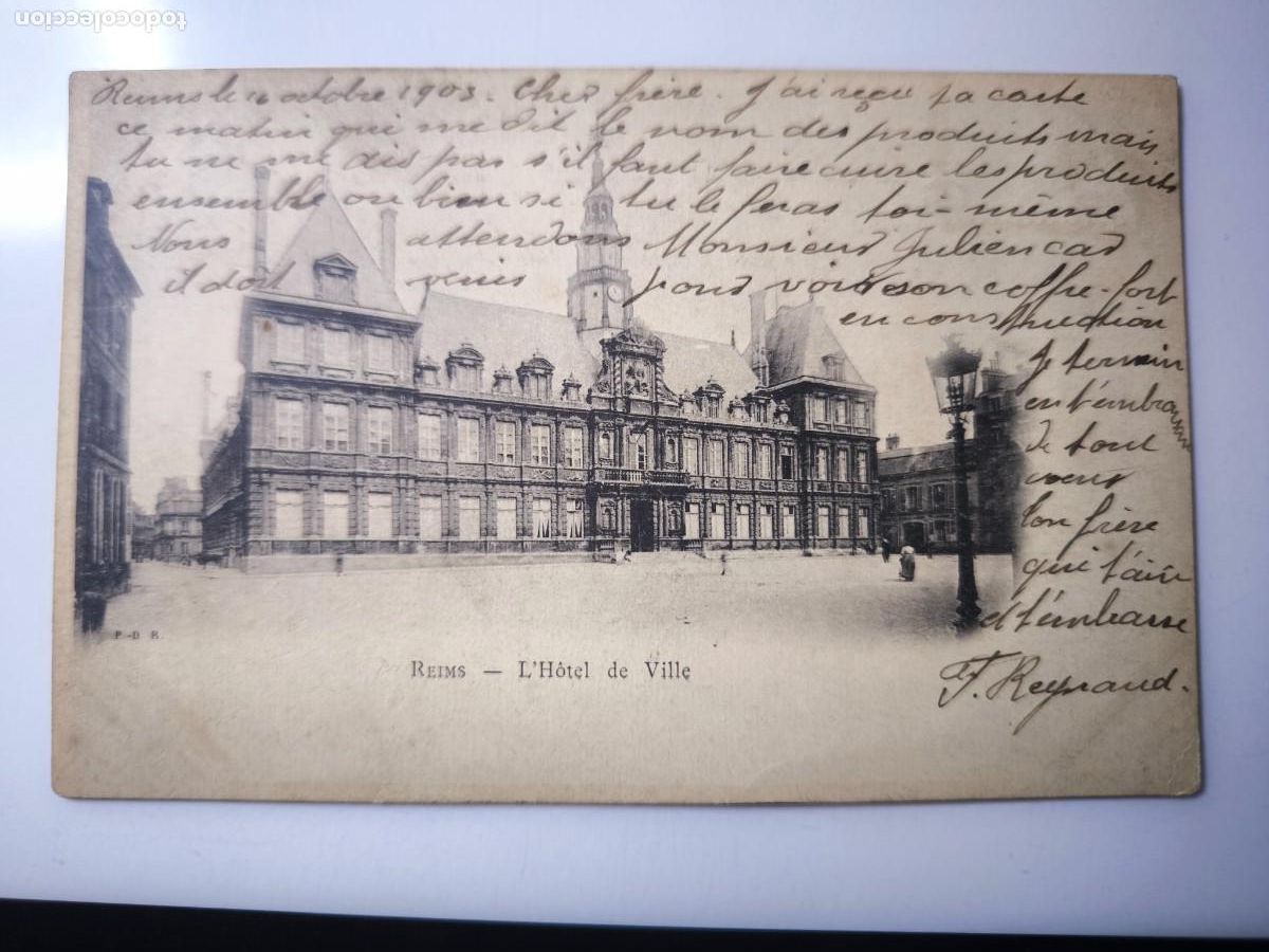 Postales: Antigua postal francesa. Reims. Principios siglo XX. Francia.
