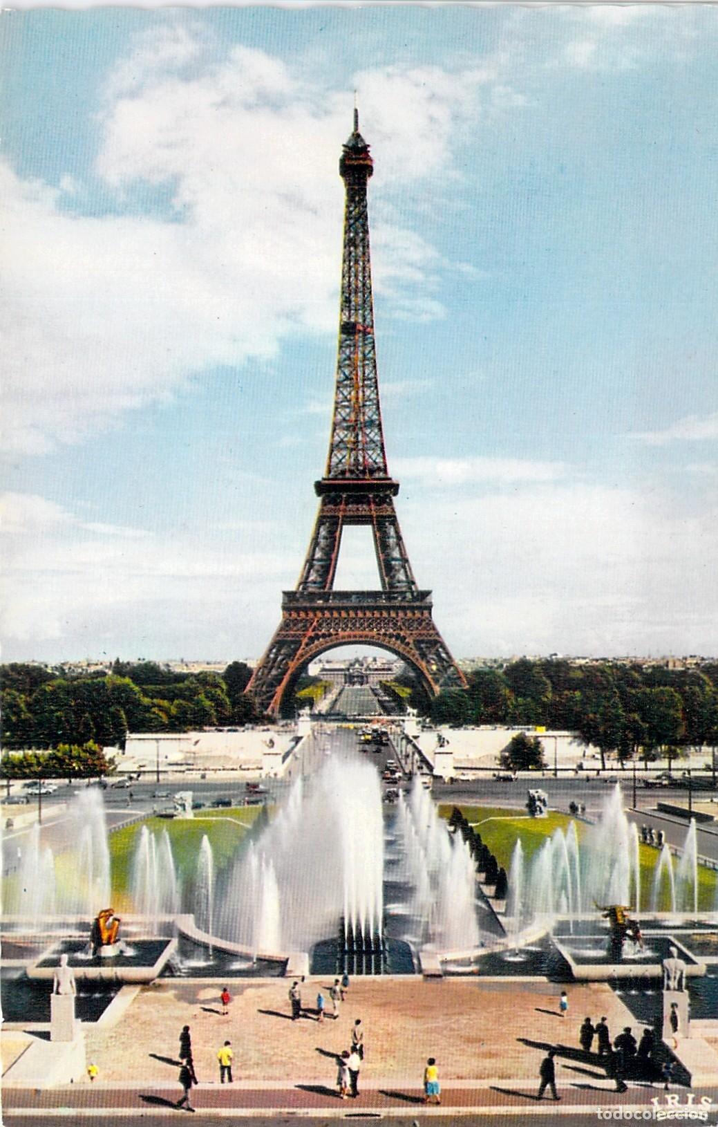 Cartoline: Postal de la Torre Eiffel y Fuentes del Trocadero en Par&iacute;s