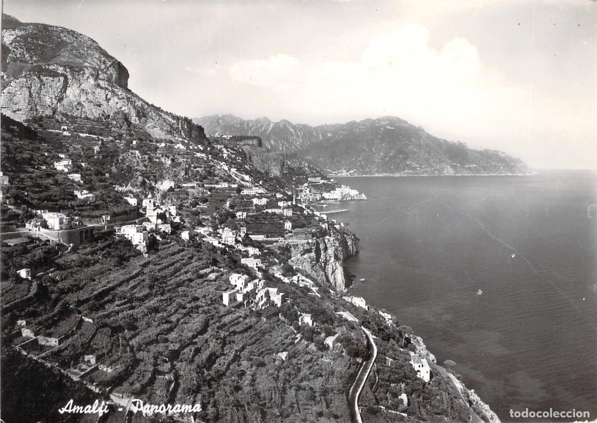 Cartoline: Postal de Amalfi, Panorama de la Costa en Italia
